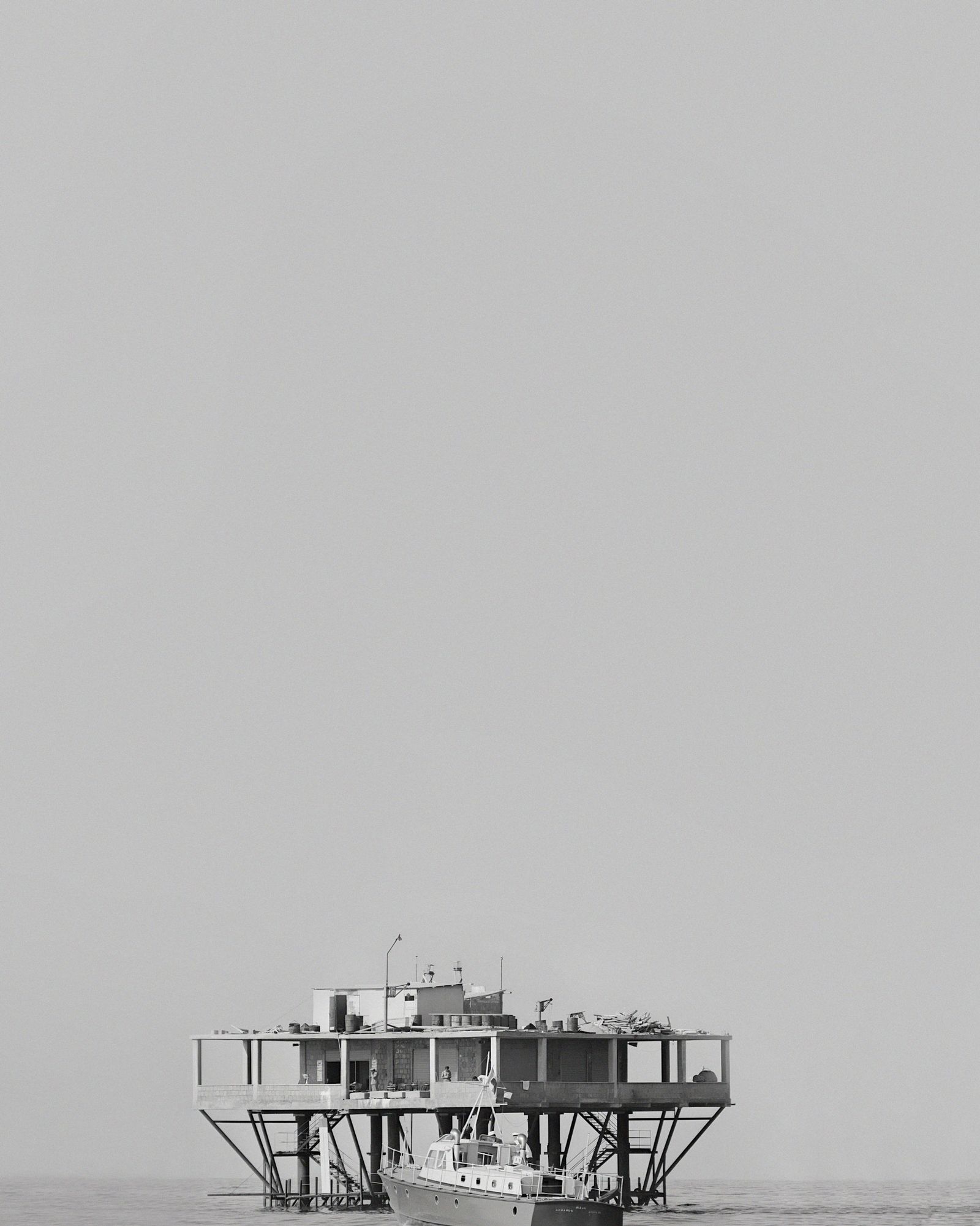 The Rose Island platform over the Adriatic